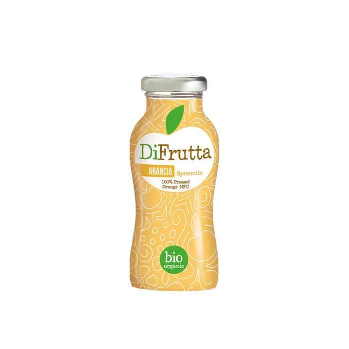 Succo di Arancia Spremuta Bio DiFrutta Cortese 0,2L — Bevanda Naturale Italia — 100% Arancia Spremuta a Freddo