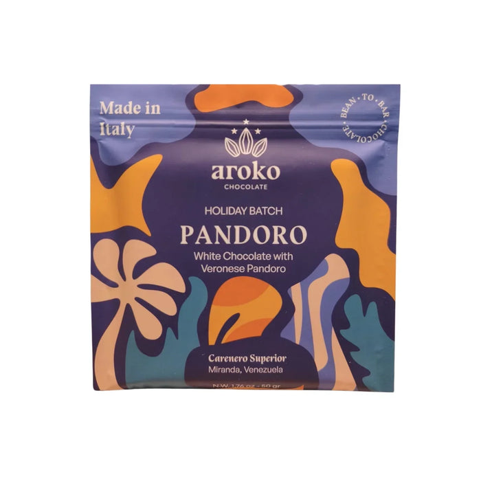 Tavoletta Cioccolato Bianco Pandoro Aroko 50g — Cioccolato Artigianale Italia — 40% Cacao