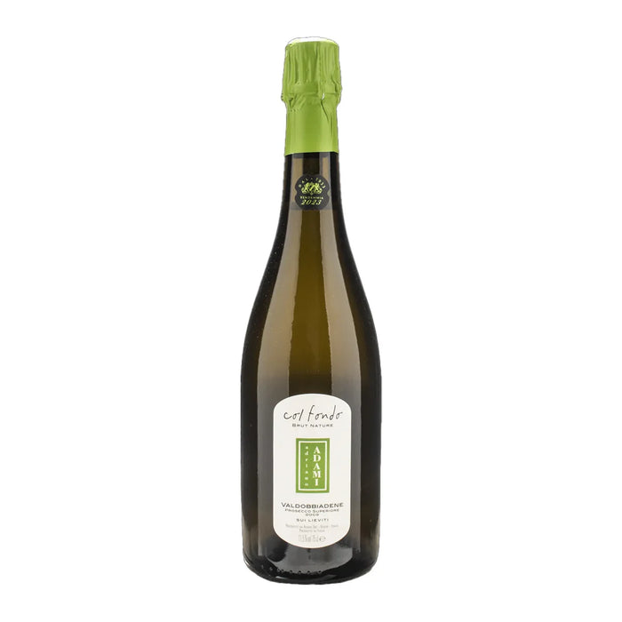 Prosecco Valdobbiadene DOCG Superiore Brut Nature Col Fondo Sui Lieviti Adami 0,75L — Spumante Veneto — Affinato sui Lieviti