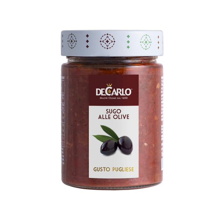 Sugo alle Olive De Carlo 300g — Condimento Gastronomico Italiano — Ricetta Tradizionale