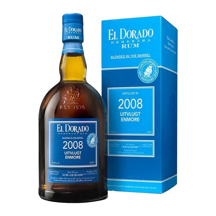 El Dorado Enmore 2008 Blue Uitvlugt 0,7L — Rum Invecchiato Guyana