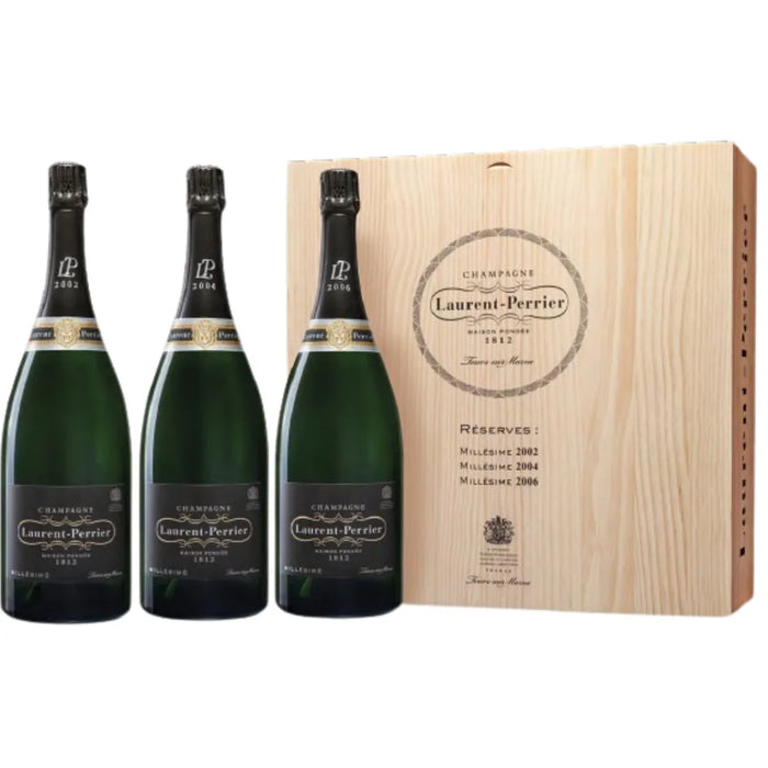 Laurent Perrier Champagne AOC Verticale Millésime Reserve 2002 2004 2006 1,5L Magnum — Cuvée Prestige Affinata