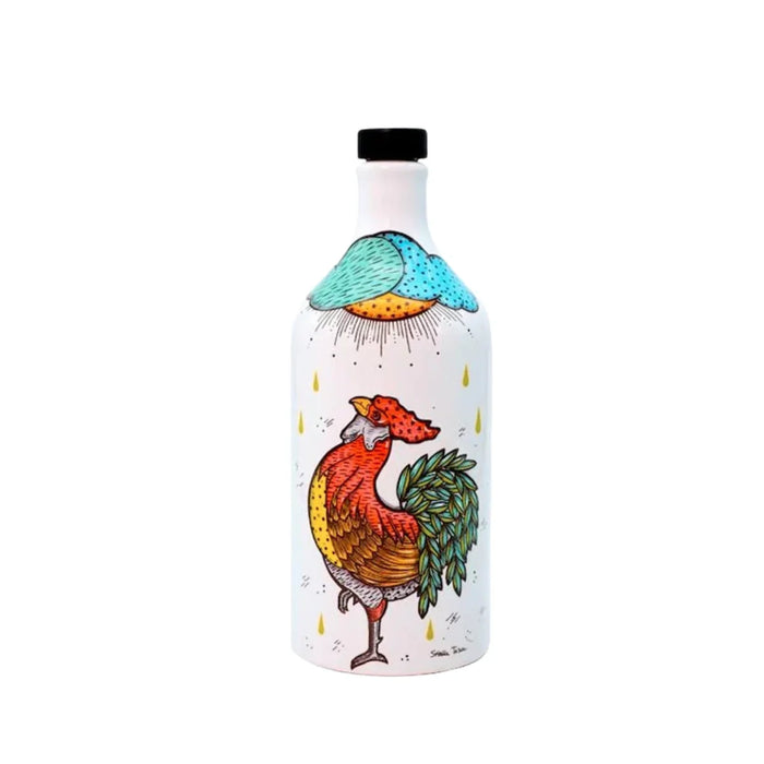 Orcio Fantasia Gallo Muraglia 0,5L — Olio Extra Vergine d'Oliva Italiano — Spremitura a Freddo