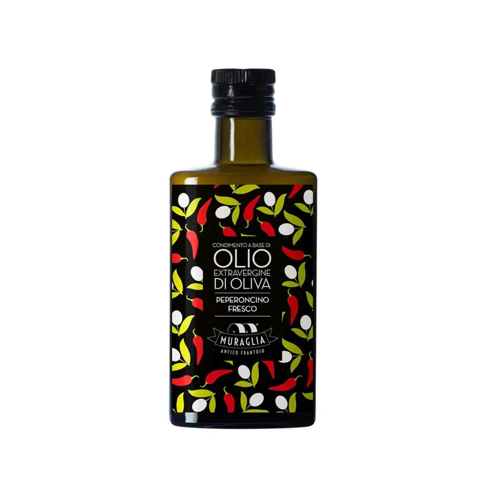 Olio Extra Vergine d'Oliva Essenza Peperoncino Muraglia 0,2L — Olio Aromatico Puglia — Infusione Naturale Peperoncino