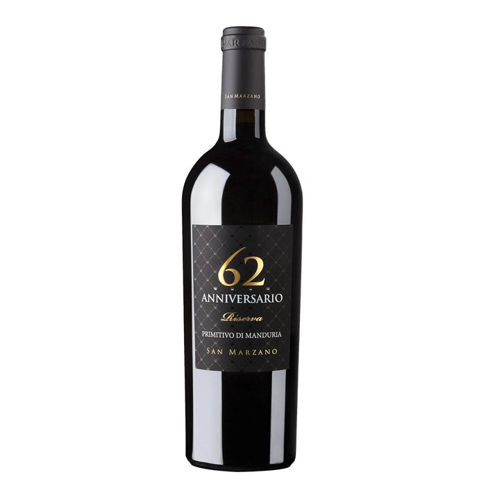 Anniversario 62 Primitivo di Manduria DOP 2019 Riserva San Marzano 0,75L — Vino Rosso Puglia Primitivo